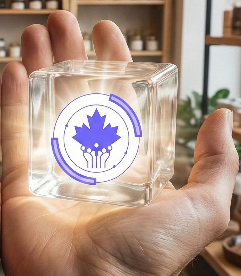 A small business owner holding Gestora on the hand.